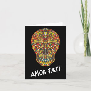 Nietzsche Stoic Quote Philosopher Sugar Skull Amor Card
