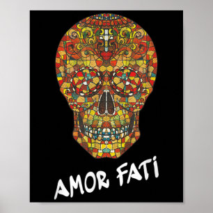 Nietzsche Stoic Quote Philosopher Sugar Skull Amor Poster