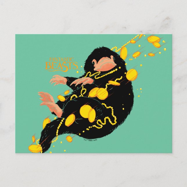 Niffler Floating With Gold Postcard (Front)