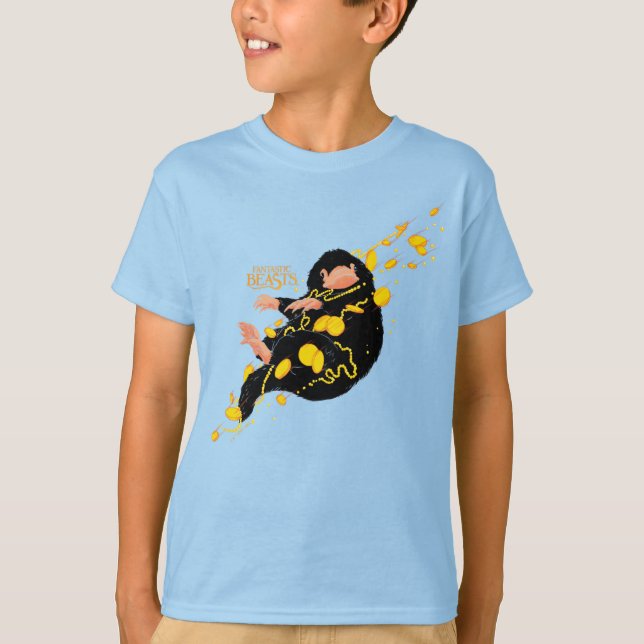 Niffler Floating With Gold T-Shirt (Front)