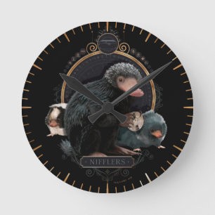 NIFFLER™s Art Nouveau Portrait Round Clock