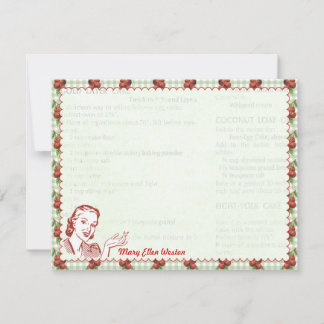Nifty 50's Cherry Gal Personalised Flat Note Cards