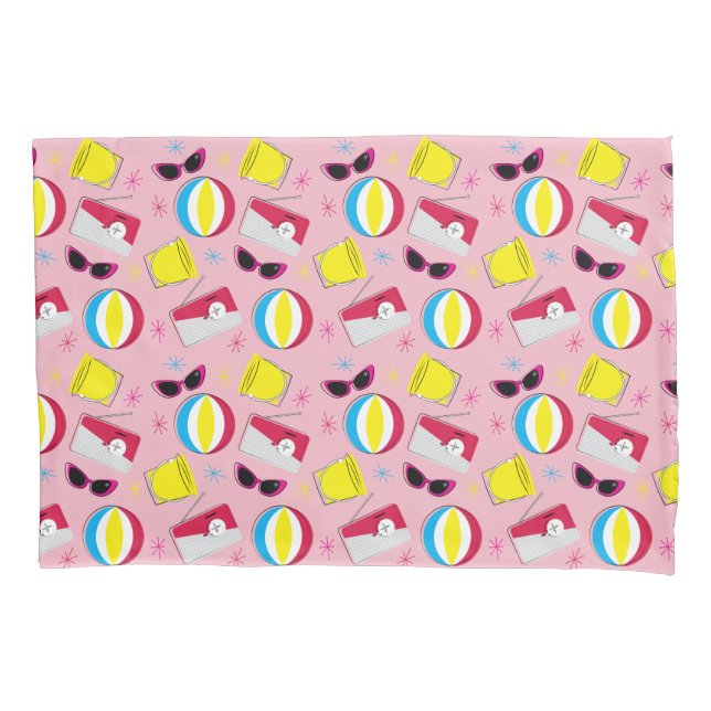 Nifty fifties - beach party pillow case (Front)