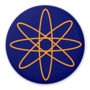 Nifty fifties - orange atom ceramic knob