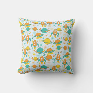 Nifty fifties - space age throw pillow