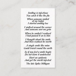 Nifty poem on calling card