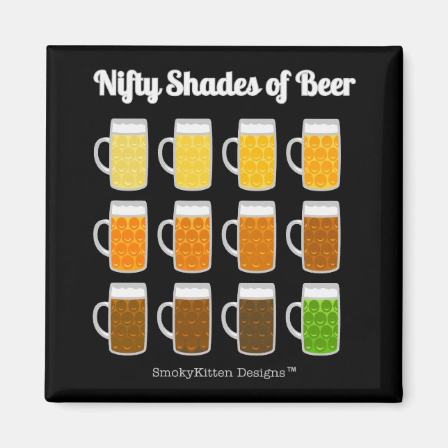Nifty Shades of Beer (Hues/Colours of Beers) Magnet (Front)