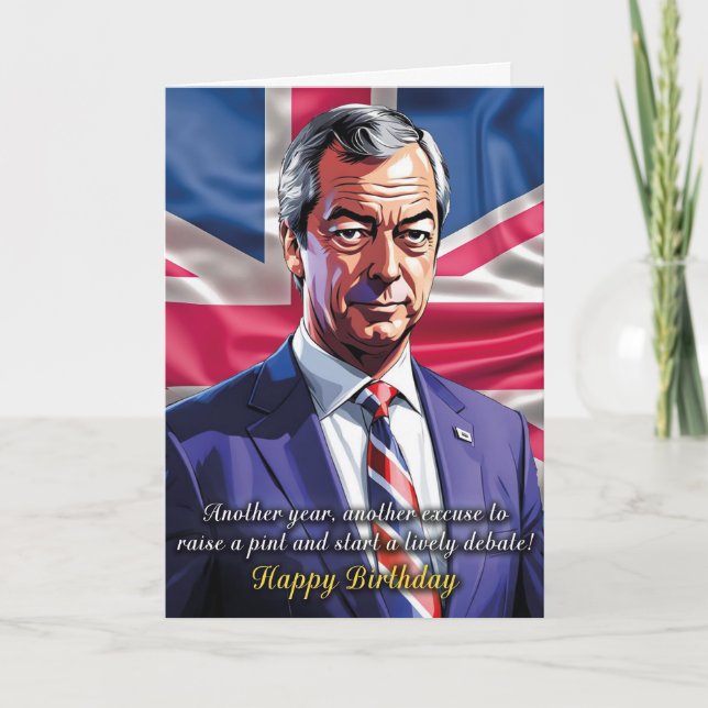 Nigel Farage Birthday Greeting Card (Front)