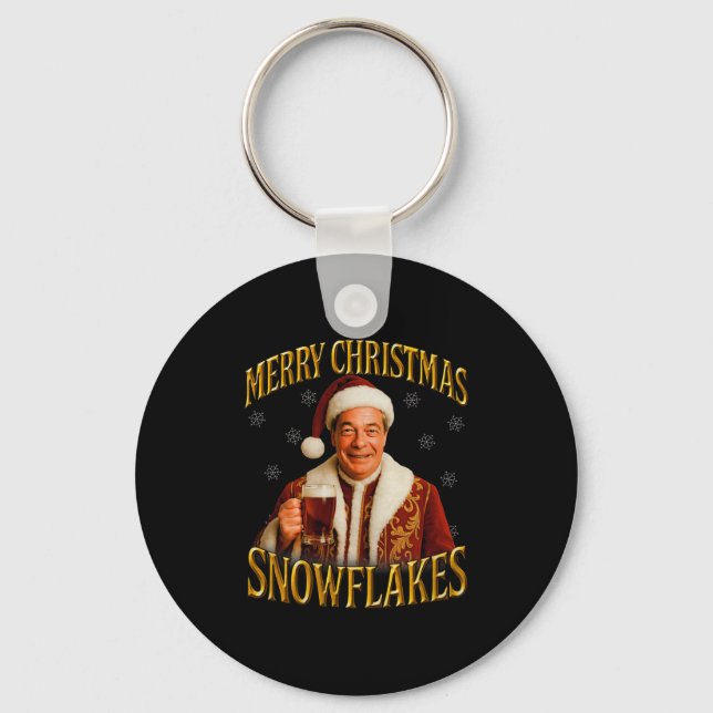 Nigel Farage Christmas Premium Tri-blend  Key Ring (Front)