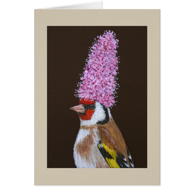 Nigel the European goldfinch card (Front)