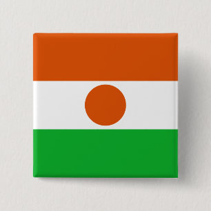 Niger Flag 15 Cm Square Badge