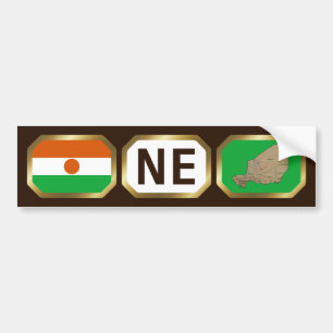 Niger Flag Map Code Bumper Sticker