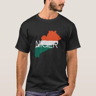 Niger Flag Map Outline T-Shirt