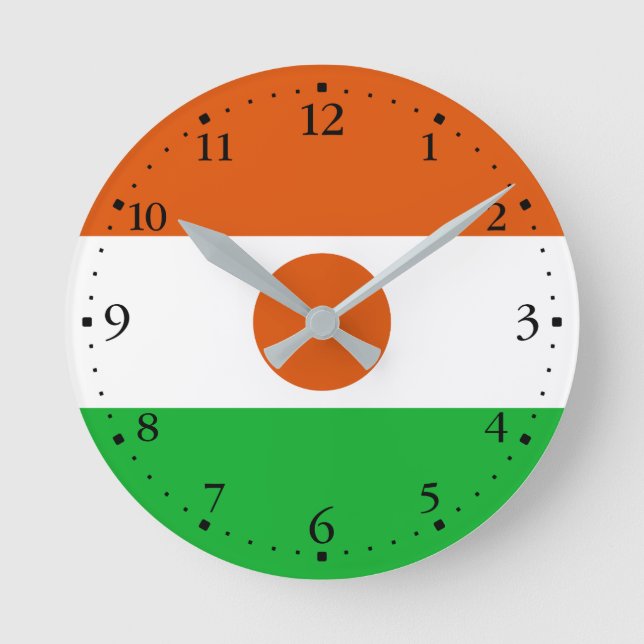 Niger Flag Round Clock (Front)