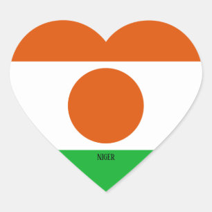 Niger Flag Splendid Patriotic Heart Sticker