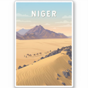 Niger Illustration Travel Art Vintage