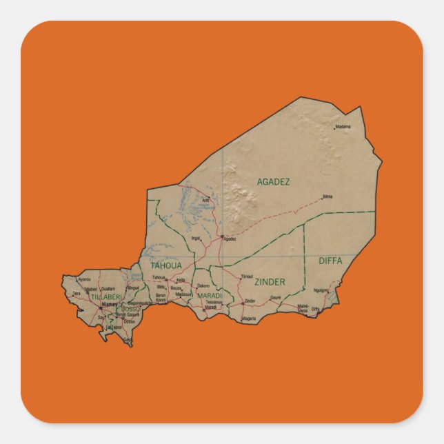 Niger Map Sticker (Front)