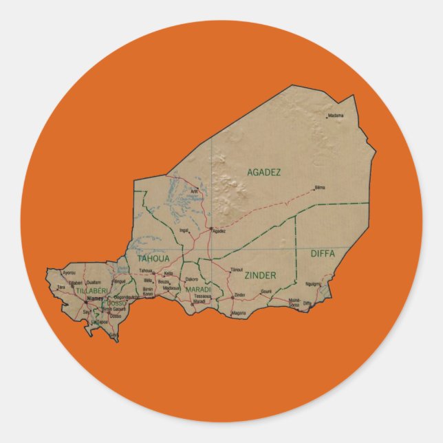 Niger Map Sticker (Front)