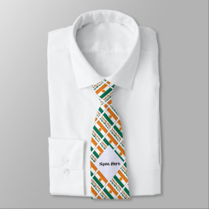 Niger Nigerian Flag Tiled Black Personalisation Tie