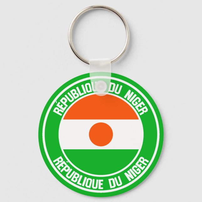 Niger  Round Emblem Key Ring (Front)