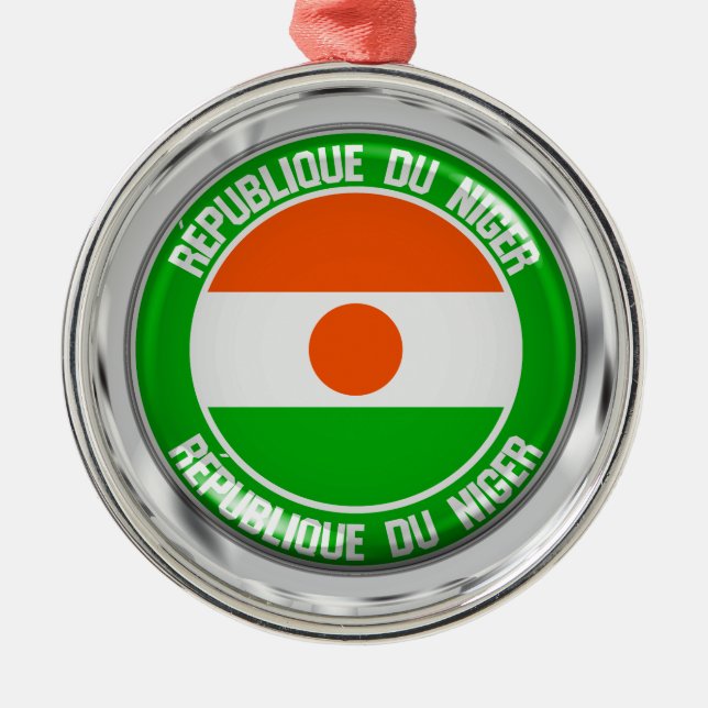 Niger  Round Emblem Metal Ornament (Front)