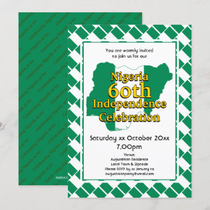 NIGERIA 60th INDEPENDENCE   Nigerian Flag Invitation