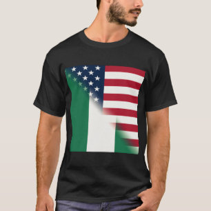 Nigeria America Flag   United States Half Nigerian T-Shirt