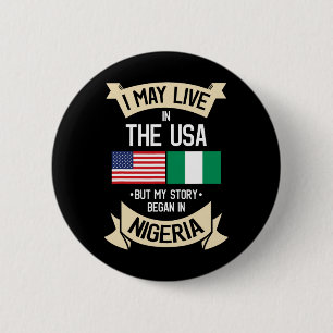 Nigeria American Flag Usa Nigerian Roots Gifts For 6 Cm Round Badge