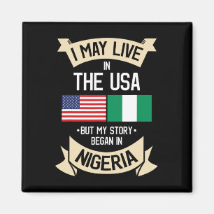 Nigeria American Flag Usa Nigerian Roots Gifts For Magnet