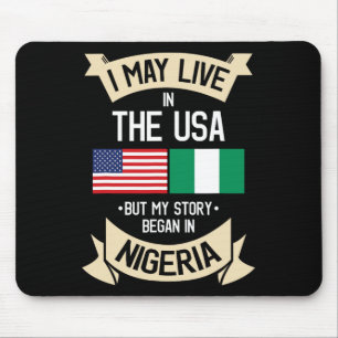 Nigeria American Flag Usa Nigerian Roots Gifts For Mouse Pad