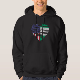 Nigeria American Grown Heart USA Patriot Heritage Hoodie