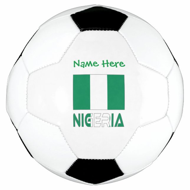 Nigeria and Nigerian Flag Green Personalisation  Soccer Ball (Front)