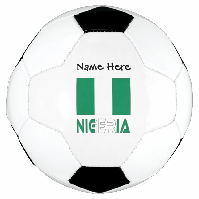 Nigeria and Nigerian Flag with Your Name Soccer Ba Soccer Ball (Front)