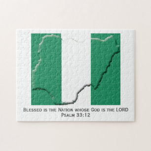 NIGERIA   Blessed Nation   NIGERIAN FLAG Jigsaw Puzzle