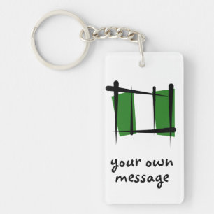 Nigeria Brush Flag Key Ring