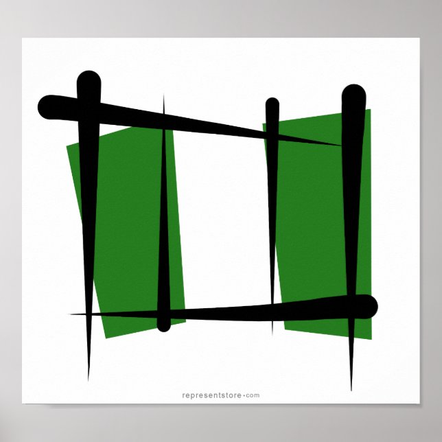 Nigeria Brush Flag Poster (Front)