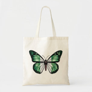 Nigeria butterfly monarch flag tote bag