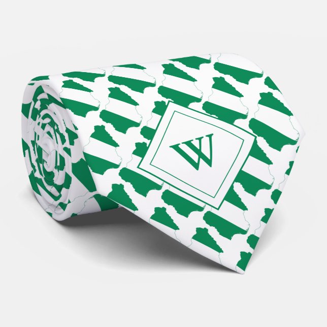 NIGERIA Christian Scripture Monogram Tie (Rolled)