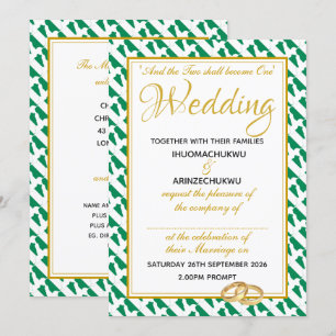 NIGERIA Christian Scripture Naija Wedding Invitation
