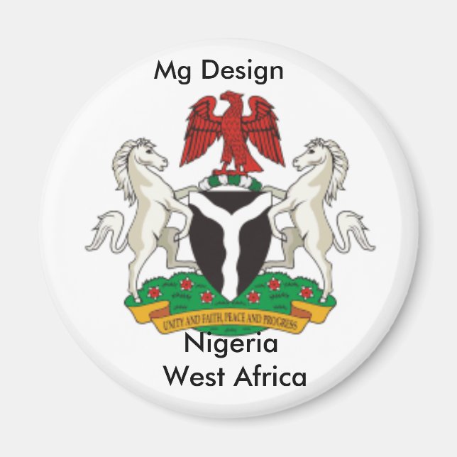 Nigeria_coa, Nigeria  West Africa, Mg Design Magnet (Front)