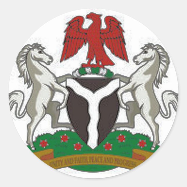 Nigeria Coat of Arms Classic Round Sticker (Front)