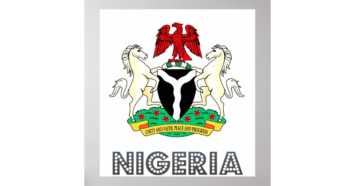 Nigeria Coat of Arms Poster Zazzle