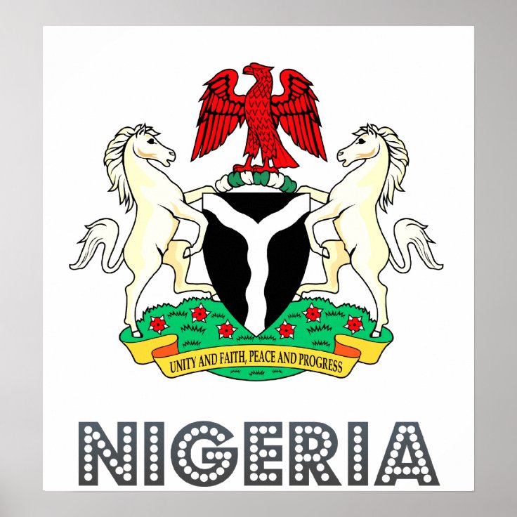 Nigeria Coat Of Arms Poster Zazzle 