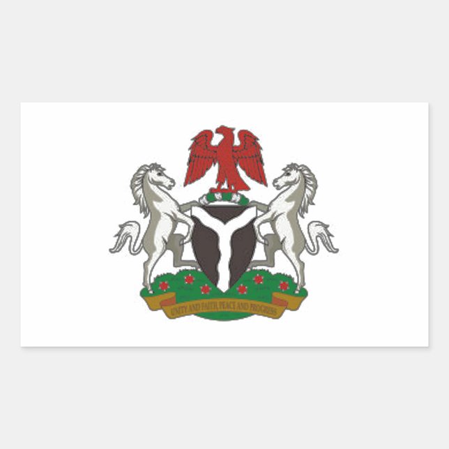 Nigeria Coat of Arms Rectangular Sticker (Front)