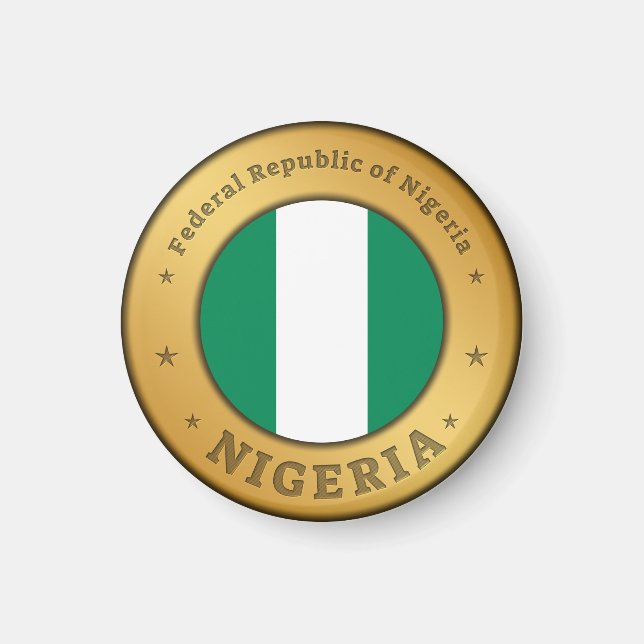 Nigeria Flag Badge Magnet (Front)