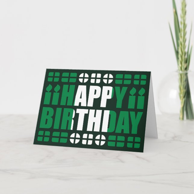 Nigeria Flag Birthday Card (Front)