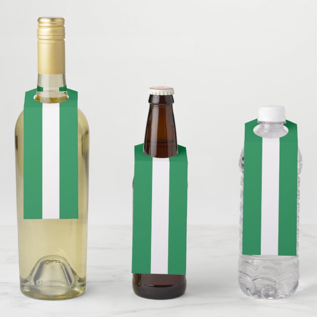 Nigeria flag bottle tag (In Situ)