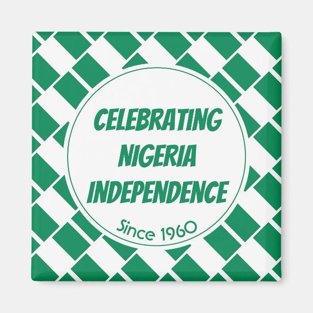 NIGERIA FLAG Celebrating Independence Customised Magnet (Front)