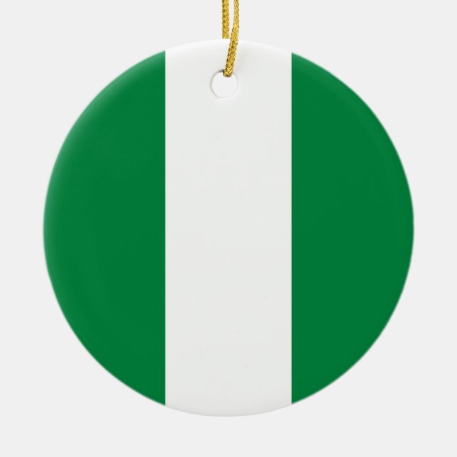Nigeria flag ceramic ornament (Front)