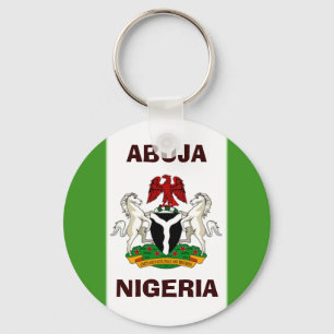 nigeria flag copy, Nigeria_coa, NIGERIA, ABUJA Key Ring